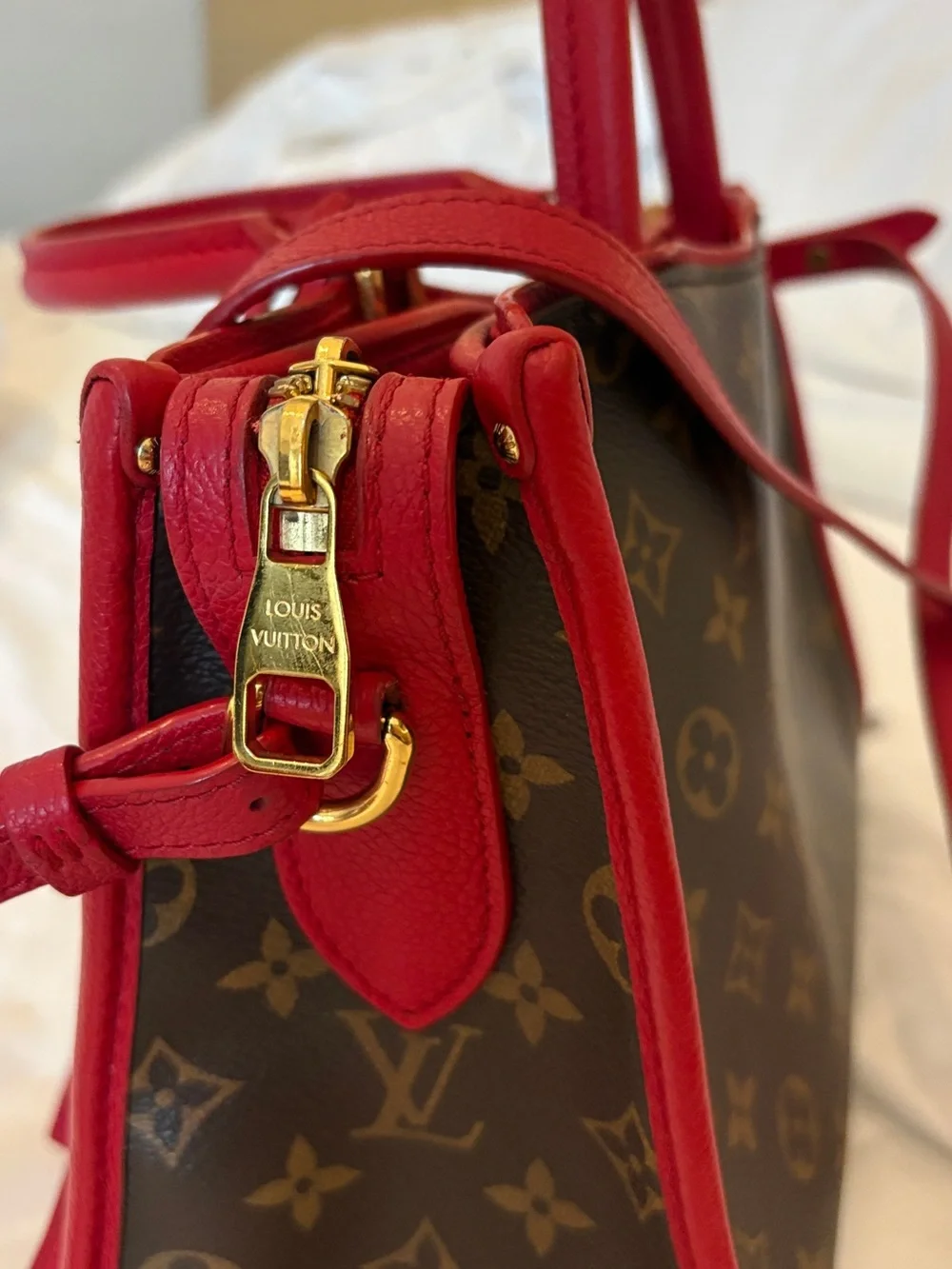 Louis Vuitton Monogram popincourt PM 2 with Red Trim. Japan Sourced